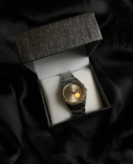 Luxury Silver Stainless Steel Wristwatch – Grey Dial